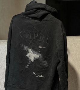 Black Capri Embroidered Hoodie