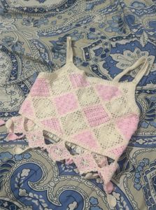 Crochet Pink & White Top ( NEW)
