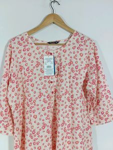 New Pink Printed Casual Kurta (Women)