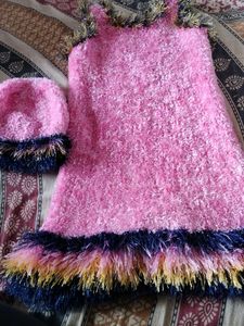 Cute Pink Dress & Hat Set