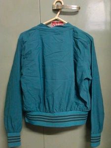 Blue Chain Detail Bomber Jacket