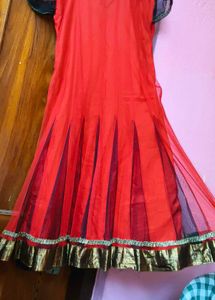 Red anarkali suit