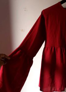 Maroon Bell Sleeves Top