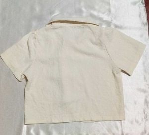 Vintage-Inspired Ivory Button-Up