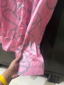 Pink Rope Print Button-Down
