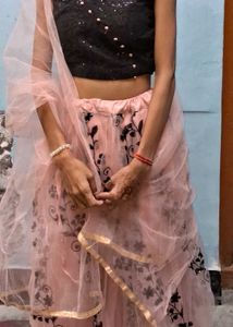Pink Floral Lehenga