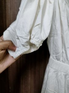 Puff Sleeve Dress With Hair Accessories