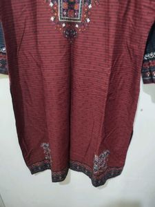 Biba Maroon Black Printed Kurta Pajama Dupatta