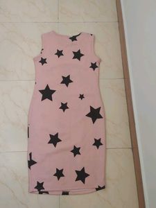 Pink Star Print Bodycon Dress