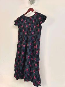 Women Black Maternity Anarkali Kurta