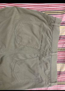 combo of White and olive Casual Pants