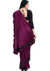 Elegant Purple Ready-to-Wear Saree