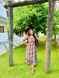 Floral printed georgette frock