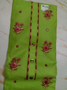 green dress material