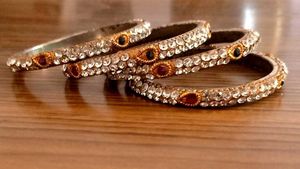 Set of 4 Rhinestone Bangles,stone Bangles,Bangles