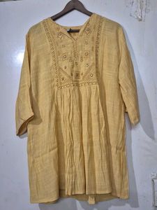 Yellow Embroidered Kurta