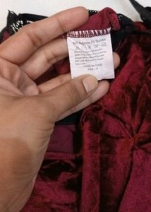 Burgundy Velvet bodysuit