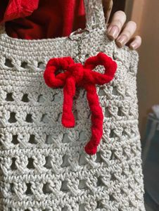 Crochet Bow Keychain