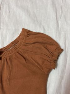 Korean Brown Peasant Top