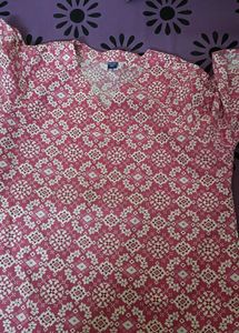 Pink Cotton Short Kurti
