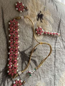 Pink Floral Jewelry Set