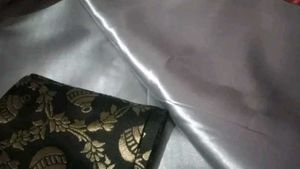 Silver Satin Saree
