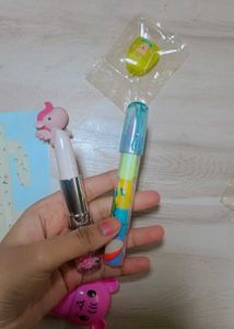 Stationery Set Of 12 Kawaii Cute Pink+Blue+Green