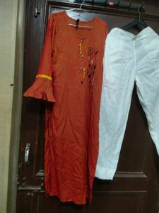 Beautiful Summer Kurta With Pants Set