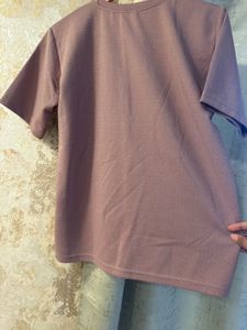Brand New Mauve Textured Tee, Bust- 34/32