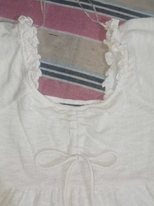 brand new White Ruffle Detail Top