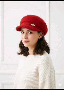 Red Winter cap medium size, Unused