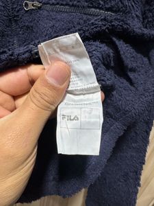 FILA Unisex Finch Navy Blue Sherpa Zipup Fleece