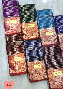 Elegant Blue &amp; Red Saree