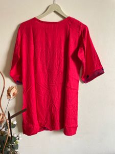 Embroidered work Red Kurta