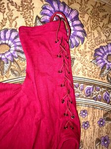 Burgundy Cold Shoulder Top