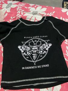 Graphic Print Black Top