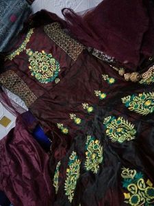 Low Price Branded Embroidery Gown Pajama Dupatta😍