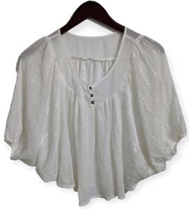 Etam White Flutter Sleeve Blouse