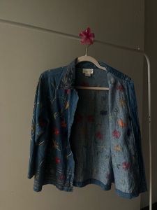 Studio Works Embroidered Denim Down Jacket
