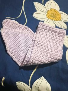 Handmade Knitted Scarf - Lilac