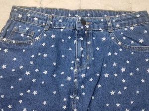 Star Denim Mini Skirt