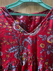 beautiful red short kurti top