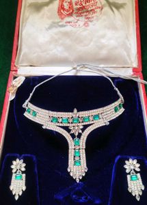 Green Stone Ad Diamond Studded Necklace