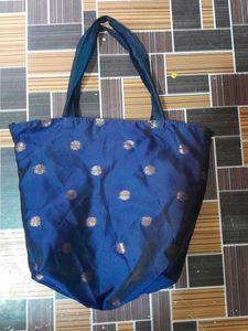 Elegant Blue Floral Tote Bag