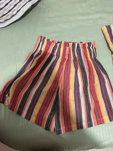 Striped Open Front Coat