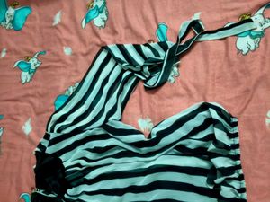 Striped Korean Blouson Top
