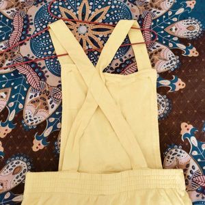 Yellow Floral Overalls