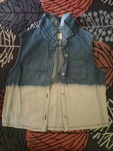 Kids Sleeveless Denim Jacket