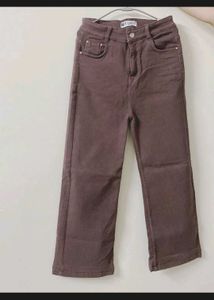 fade brown straight Jeans / Wide Leg indie vintage