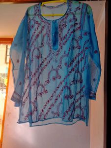 Blue Embroidered Kurta